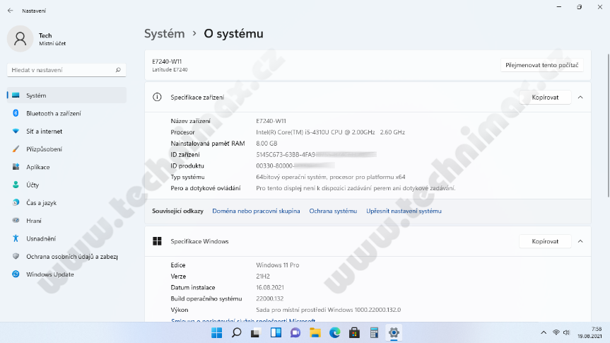 Windows 11 na Dell Latitude E7240